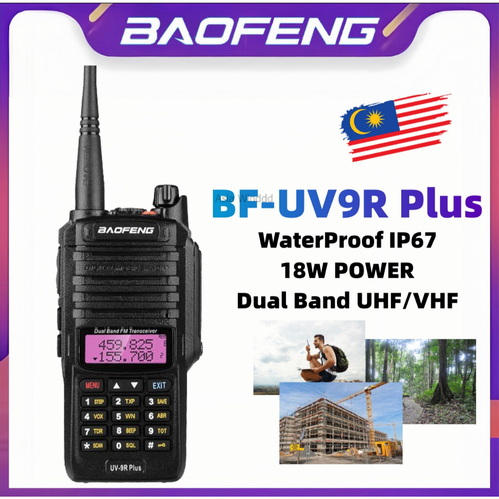 100% Original BAOFENG UV-9R PLUS 18W Tri Band High Power VHF UHF Water  Resistant Waterproof Walkie Talkie UV9R Lazada
