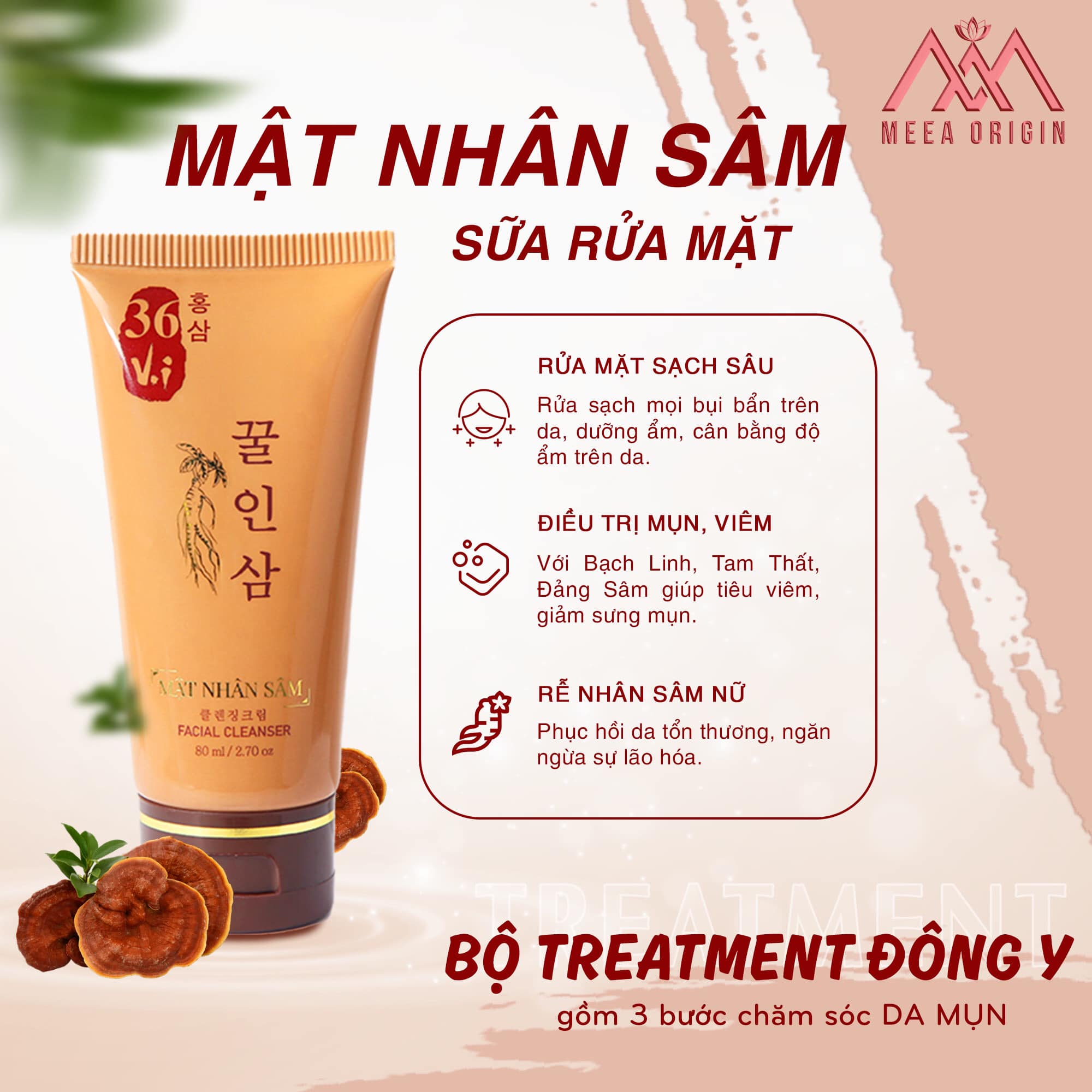 (C.Hãng100%) Sữa Rửa Mặt 36 Vị - Mật Nhân Sâm