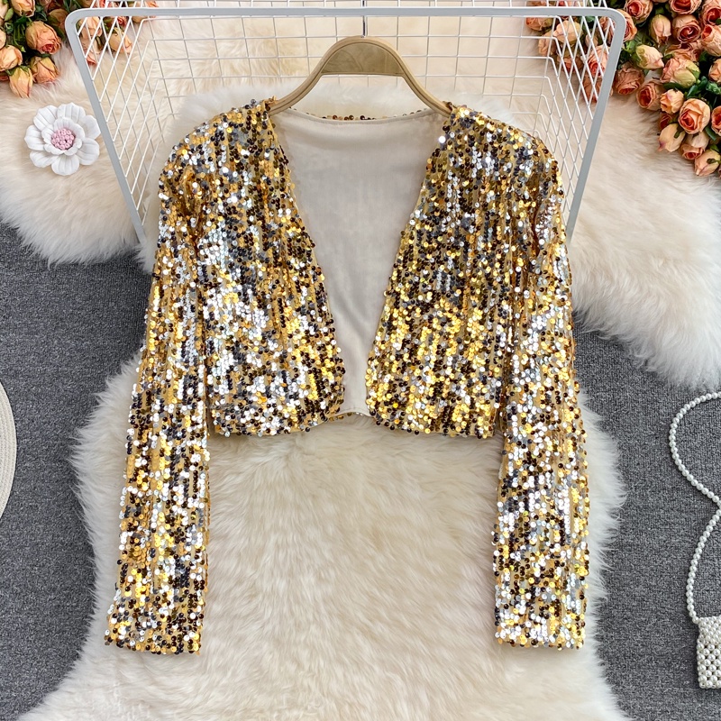 Gold shop glitter cardigan