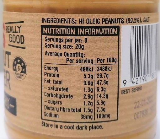 [Lọ nhỏ 195g – Nắp Đen] BƠ ĐẬU PHỘNG HẠT [New Zealand] PIC’S Peanut Butter Crunchy (nvt-hk)
