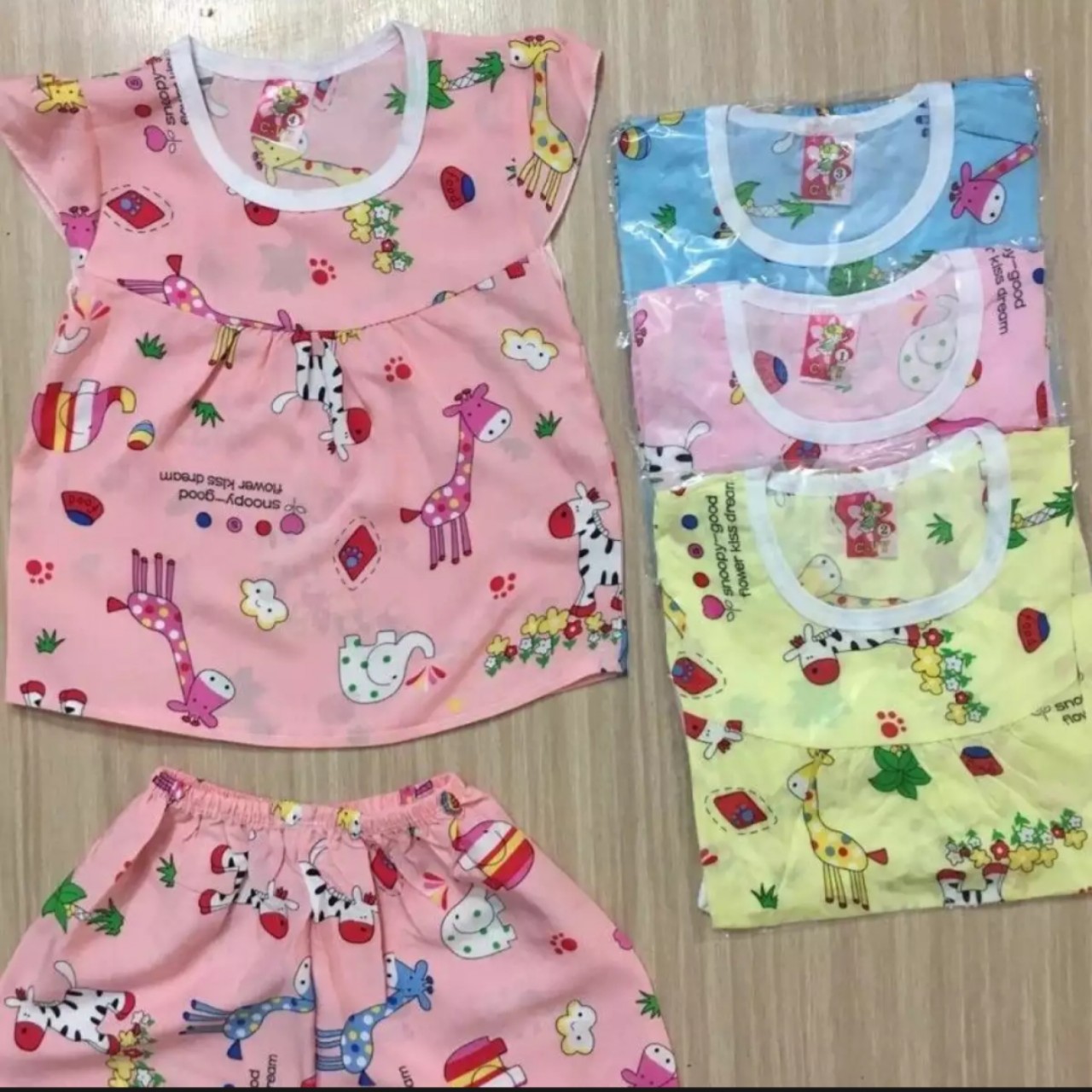 bộ bé gái ngắn chất vải tole lanh 123