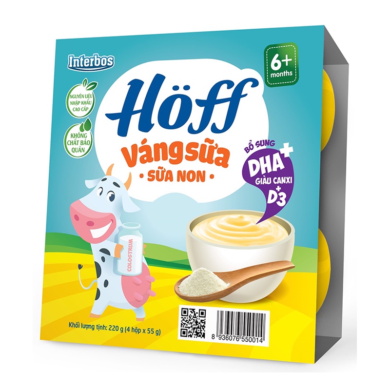Váng sữa non Hoff vị sữa và hạt óc chó (1 thùng 48 hộp)