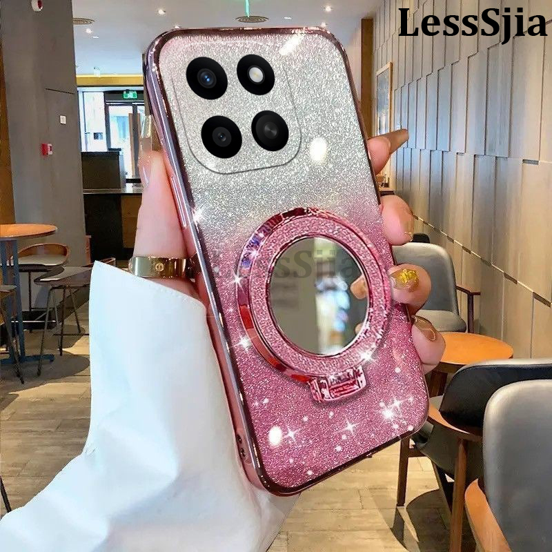 Phone%20cover%20Honor%20X6C%20Back%20case%20with%20Makeup%20Mirror%20Holder%20Stand%20Luxury%20Shiny%20Gradient%20Plating%20Glitter%20Slim%20for%20Honor%20X6C%20Phone%20cases%20-%20Image%204