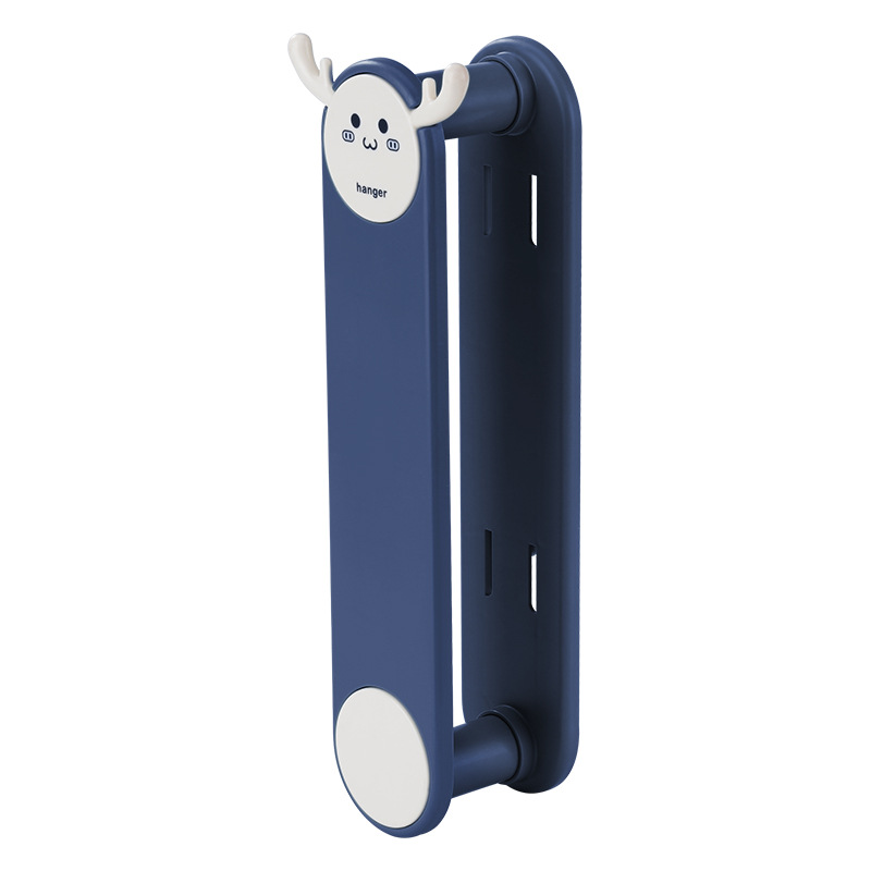 Cartoon hanger storage rack perforation-free wall hanging folding clothes rack Balcony drying rack perforation-free retractable hanger