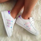 adidas superstar womens holographic stripes