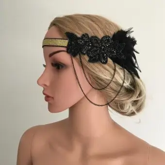 Magideal Women S 1920s Great Gatsby Flapper Feather Headband