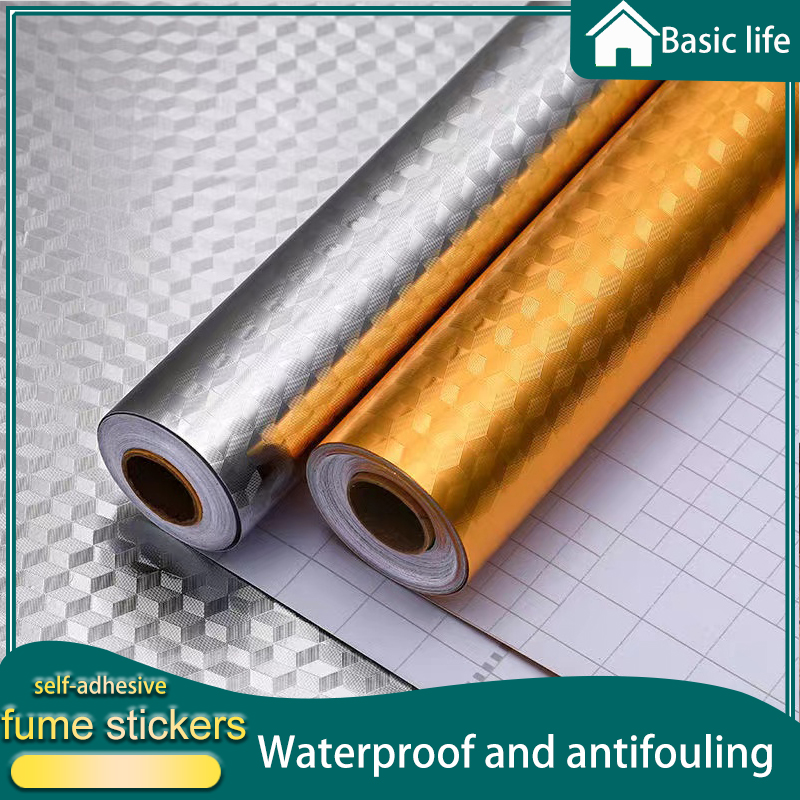 Waterproof Wallpapers Sticker Foil Self Adhesive Oil-proof Aluminum Wall 1PC