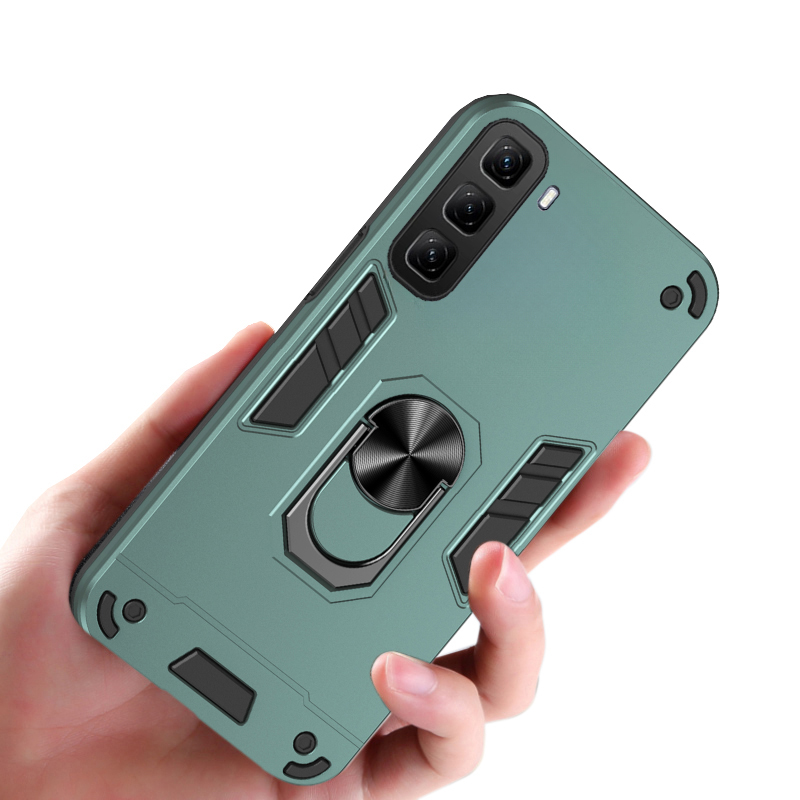 For infinix Hot 50 Pro case Shockproof Armor Stand with Holder Car adsorb Ring Back cover For infinix Hot 50 Pro Back cover Phone Cases