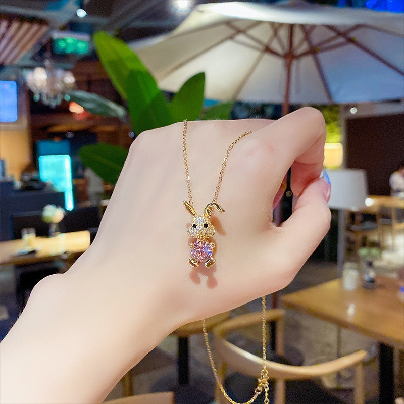 Yuanyan%20Fashion%20Luxury%20Shiny%20Cute%20Rabbit%20Pendant%20Stainless%20Steel%20Necklace%20for%20Women%20Zirconia%20Choker%20Necklaces%20Female%20Jewelry%20Gifts%20-%20Image%202
