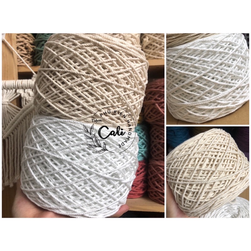 Cotton Thread Size 2mm for Macrame, Handmade Bag Hooks