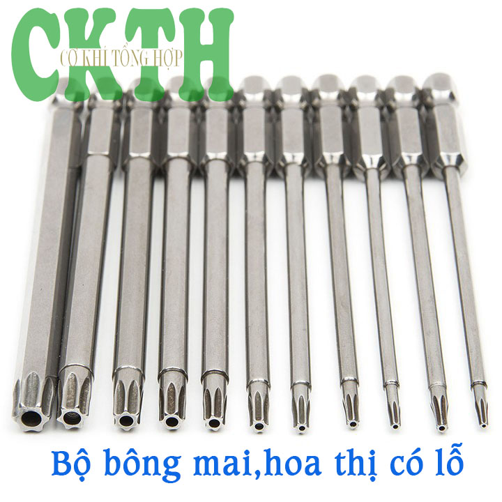 Mũi vít lục giác bông, Bộ 11 lục giác bông cao cấp cho khoan và máy bắt vít