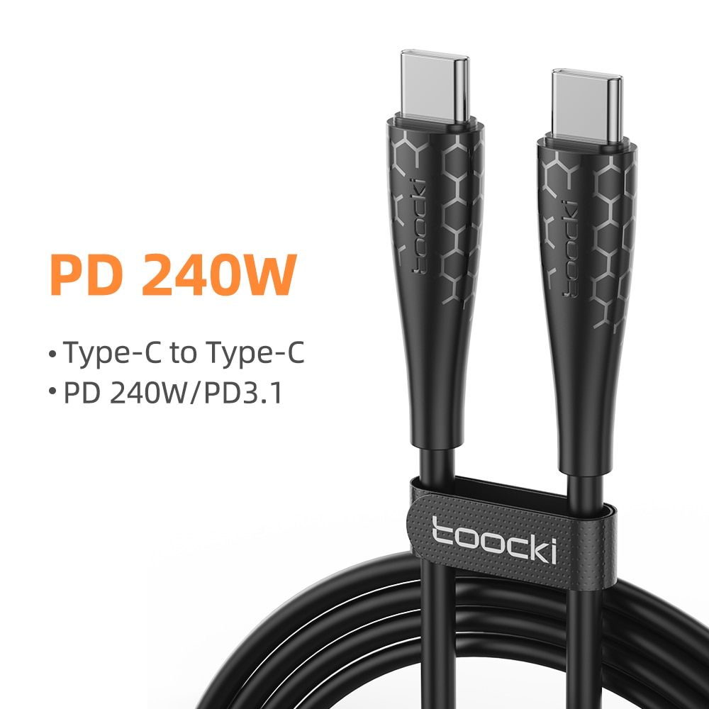 Toocki 100w usb c to type c 240w pd3.1 fast charging charger 5a type c to type c for macook suitable for huawei suitable for samsung suitable for xiaomi