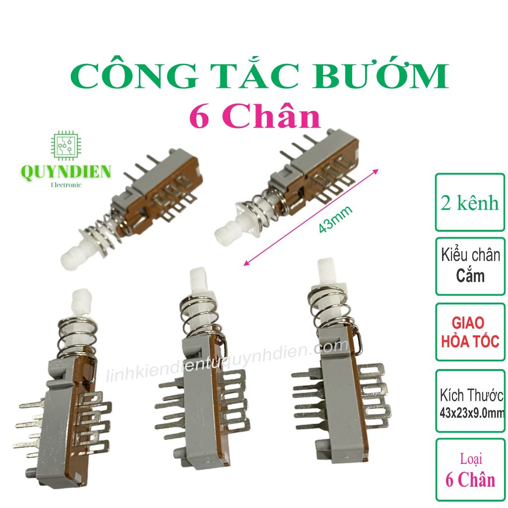 Combo 05 công tắc bướm 6 chân - linh kiện điện tử quỳnh diễn