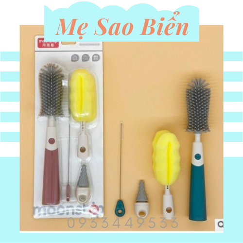 Bộ cọ bình silicon 4 chi tiết Moonship