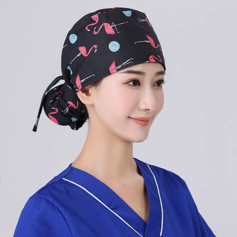 Phòng Pihu-1Operating làm việc hat phụ nữ tóc dài Bìa cap eautician nấu ăn đầu bếp Mũ y tá mũ nón turban Bông y tá Hatsd48-58
