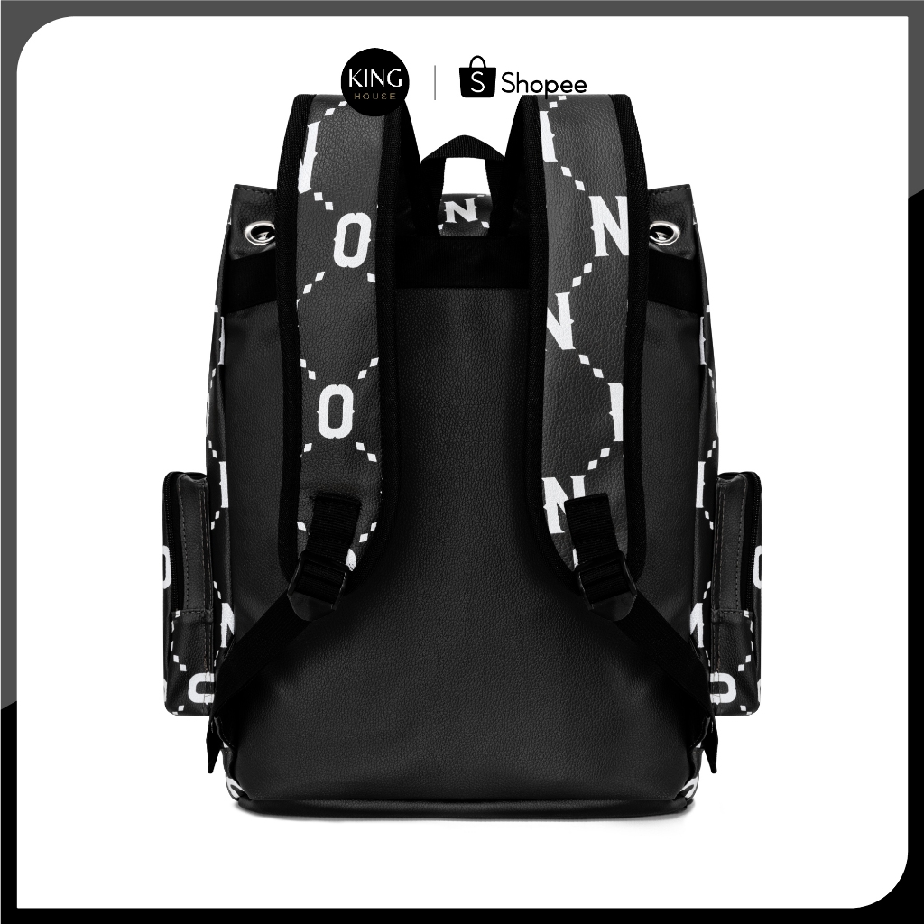 [VOUCHER 8%]Balo Da Backpack Unisex Chống Nước - Màu Đen
