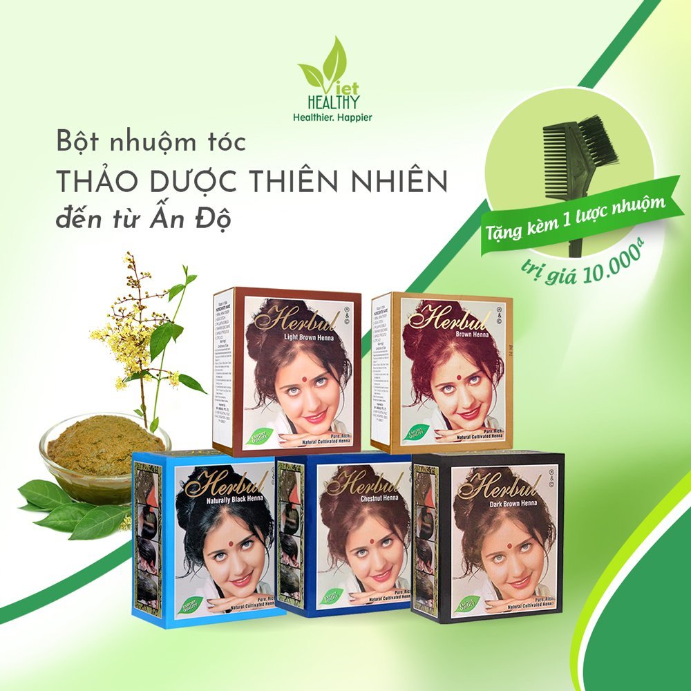 Bột nhuộm tóc thảo dược Henna - Hạt dẻ 60g