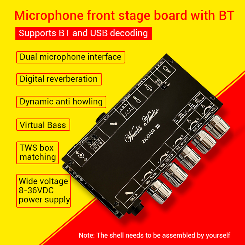 Ziqqucu dam H1 karaoke Reverb Board pre-hiệu ứng mic microphone karaoke với USB Bluetooth giải mã hỗ trợ TWS cặp kết nối