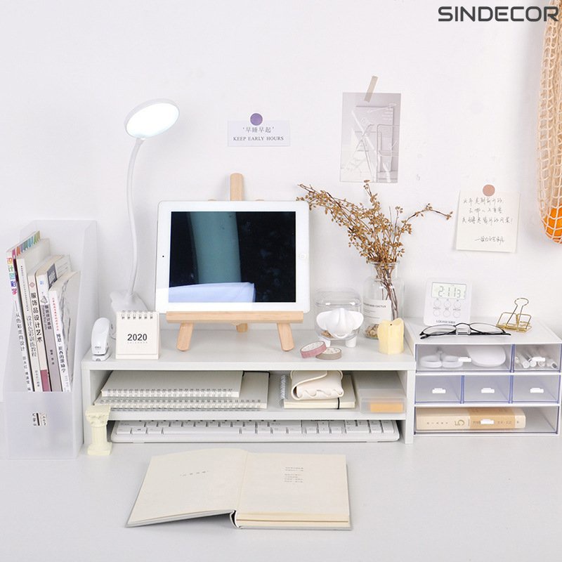 KỆ ĐỂ SÁCH - KỆ MÁY TÍNH - DECOR 🖥⌨ LẮP GHÉP - 2 TẦNG