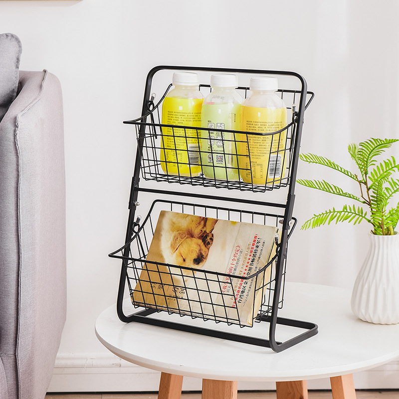 YONUO Desktop storage rack living room countertop storage artifact multi-layer snack storage rack kitchen fruit and vegetable basket
