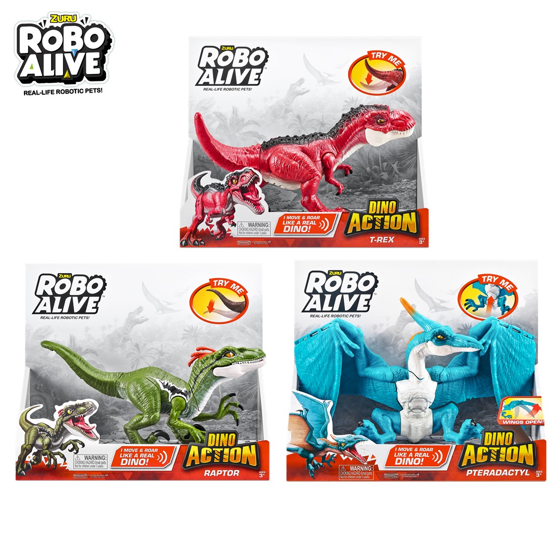 Robo Alive Dino Action Raptor by ZURU [with dino sound & action]