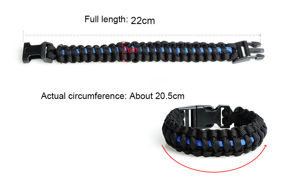 Keisha Lena Outdoor Travel Thin Blue Line Black Braided Cobra