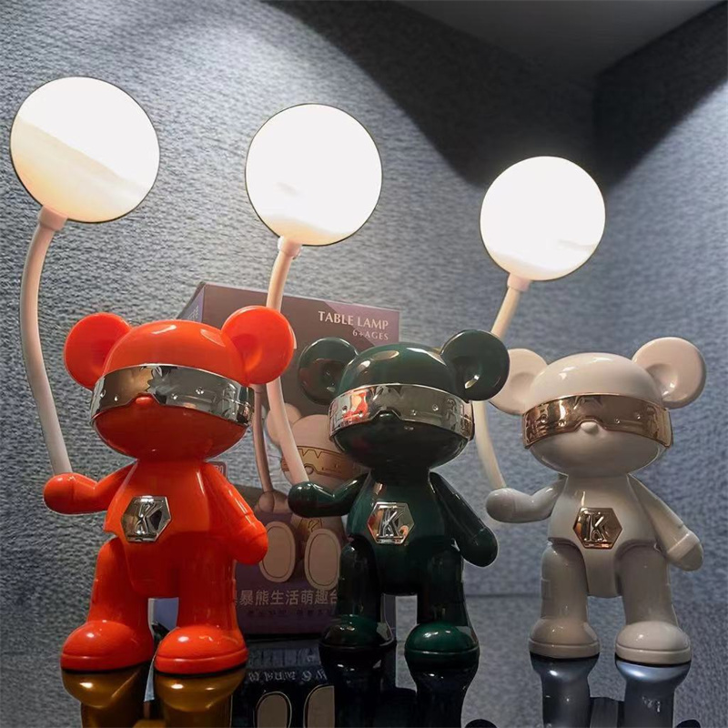 XIAOMIMIJIA Light luxury violent bear folding desktop reading desk lamp USB charging eye protection dormitory night lamp souvenir ornament table lamp