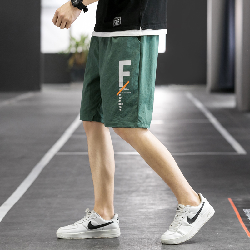 EERSHENSHI Men's shorts-Men's loose sports thin quick-drying shorts Printed casual loose plus size shorts