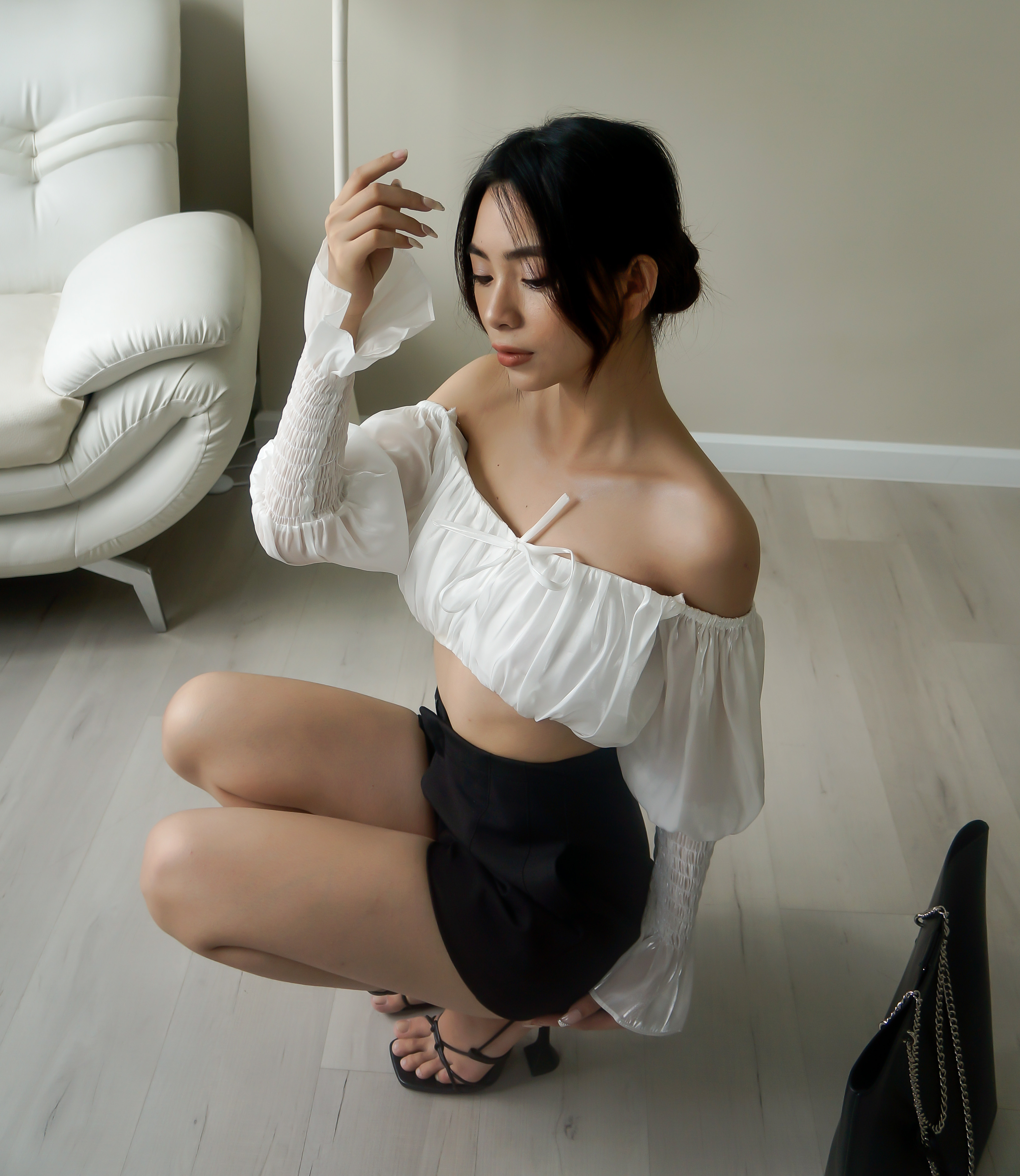 áo trễ vai nữ tay phồng