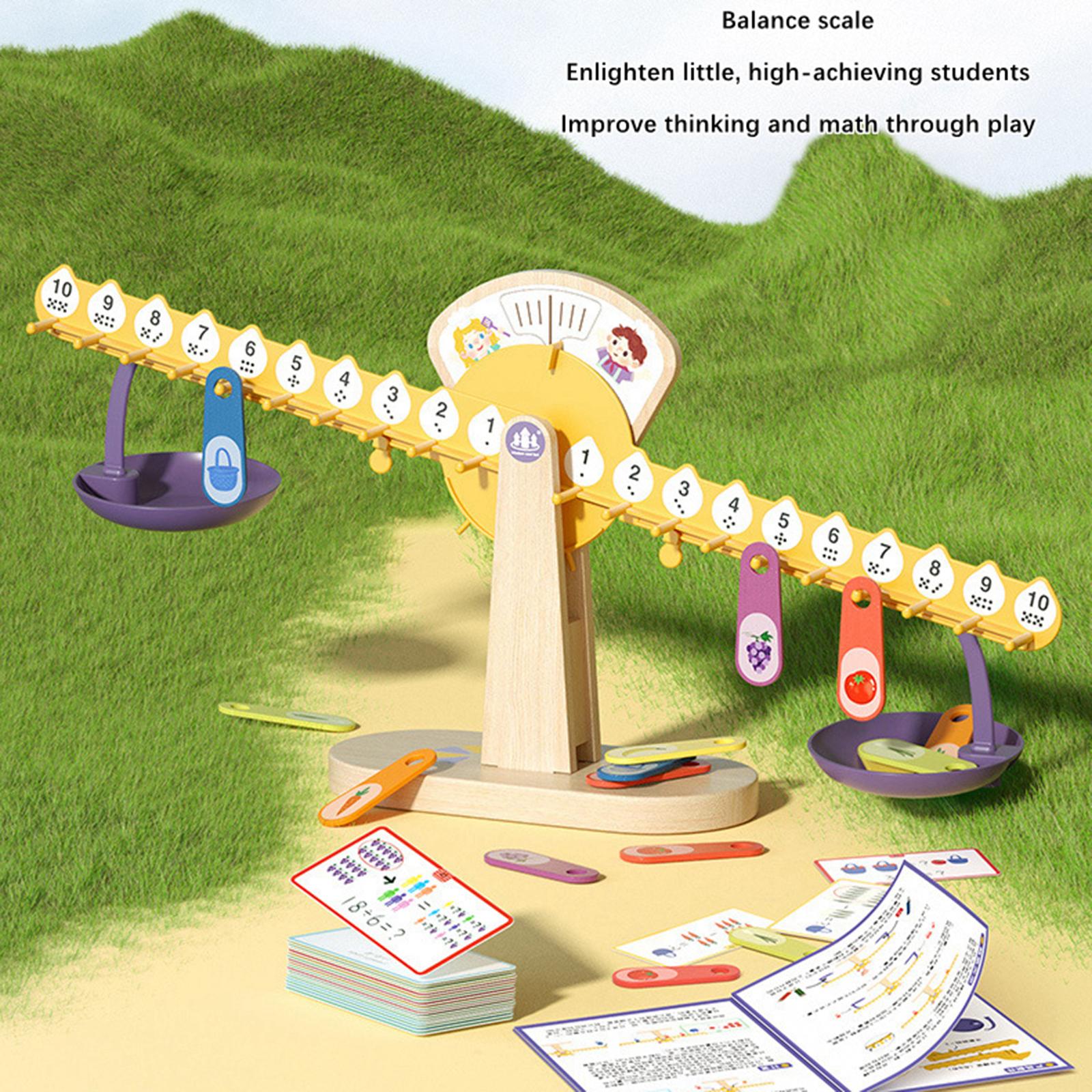 gamchiano Math Balance Math Learning Game Fine Motor Skill Fun Interactive Montessori Toy Mathematics Manipulative for Teaching Prop