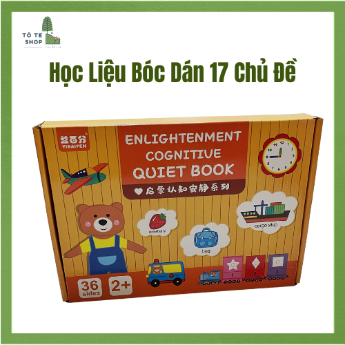 Học liệu bóc dán Montessory cho bé, học liệu busy book bóc dán thông minh 17 chủ đề, Sách bóc dán tiếng Anh