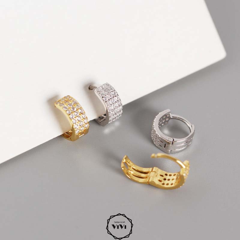 [KHUYÊN BẠC CAO CẤP] Bông tai bạc nam sát tai Noble – ViVi_Gift