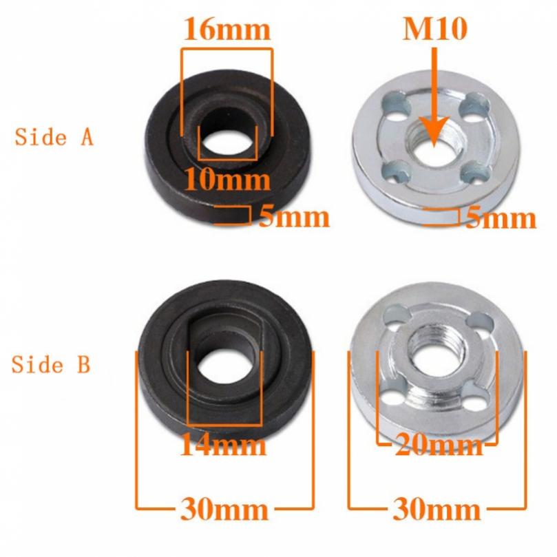 Chgimposs 2pcs thiết lập M10 Máy xay góc Phụ kiện Loại 100 Máy xay góc mặt bích trục lăn đĩa mài