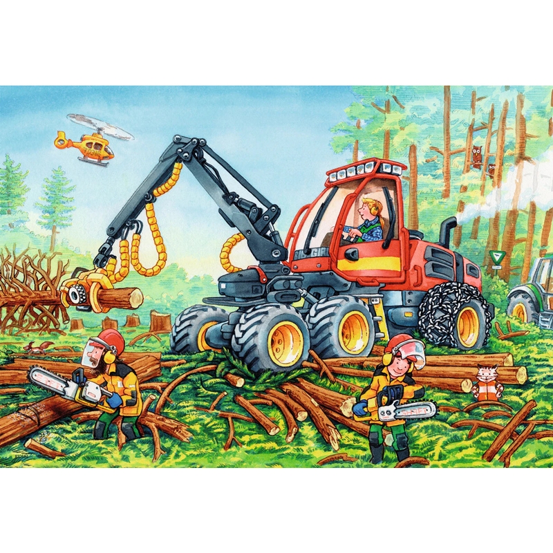 Xếp hình Ravensburger Diggers at Work 2x24p RV078028