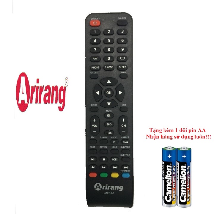 Remote điều khiển tivi arirang mẫu 1