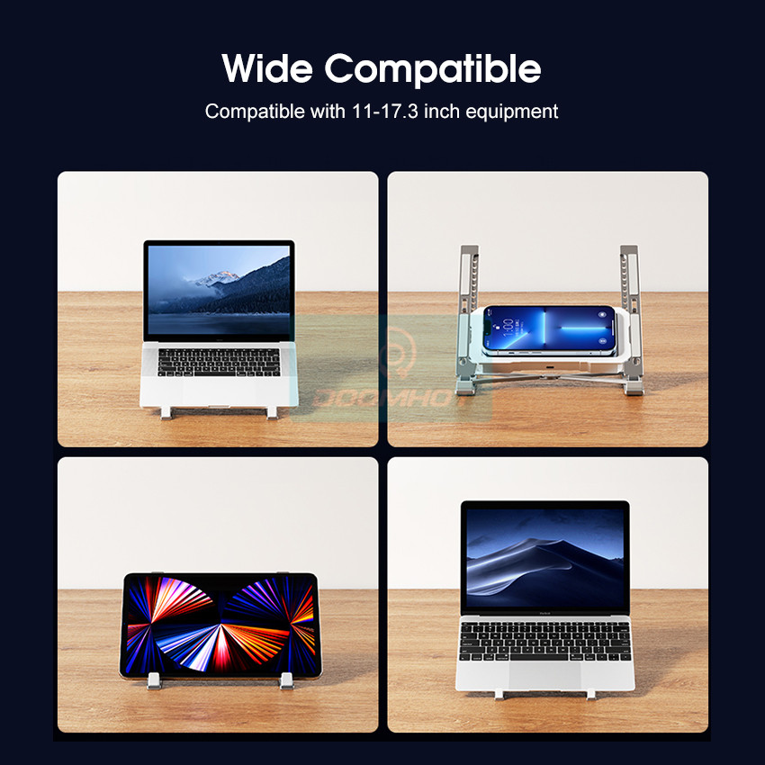 DoomHot đế tản nhiệt laptop Giá đỡ Laptop có Quạt Di Động Thông Dụng Quạt Làm Mát RGB Led Giá Đỡ Máy Tính Xách Tay Có Thể Điều Chỉnh Bảng Máy Tính Xách Tay Giá Đỡ Quạt Làm Mát Cho Máy Tính Bảng iPad 11-17.3 Inch