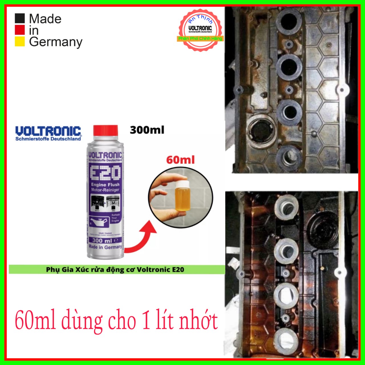 HCMChiết Lẻ 60ml-180 ml Phụ Gia Vệ Sinh Súc Rửa Động Cơ Voltronic E20