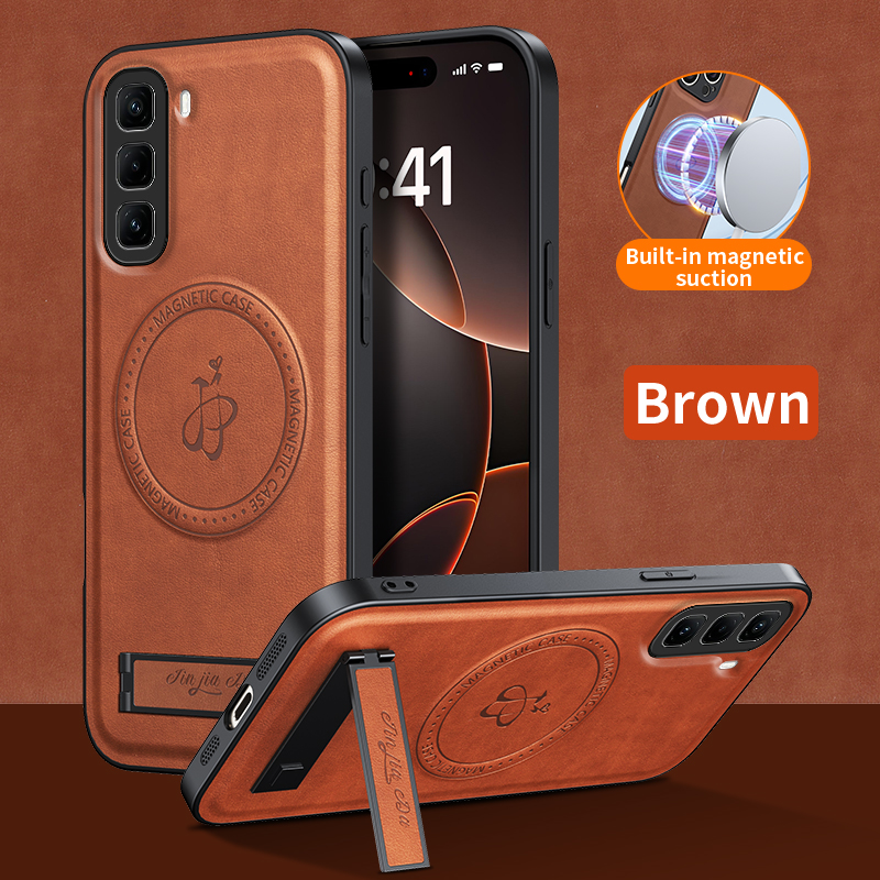Phone%20case%20For%20infinix%20Note%2040%2050%20Pro%20Plus%2050X%2050S%20Back%20cover%20Light%20Luxury%20Leather%20Texture%20Compatible%20with%20Wireless%20Magnetic%20Accessories%20Versatile%20Bracket%20Cover%20cases%20-%20Image%202