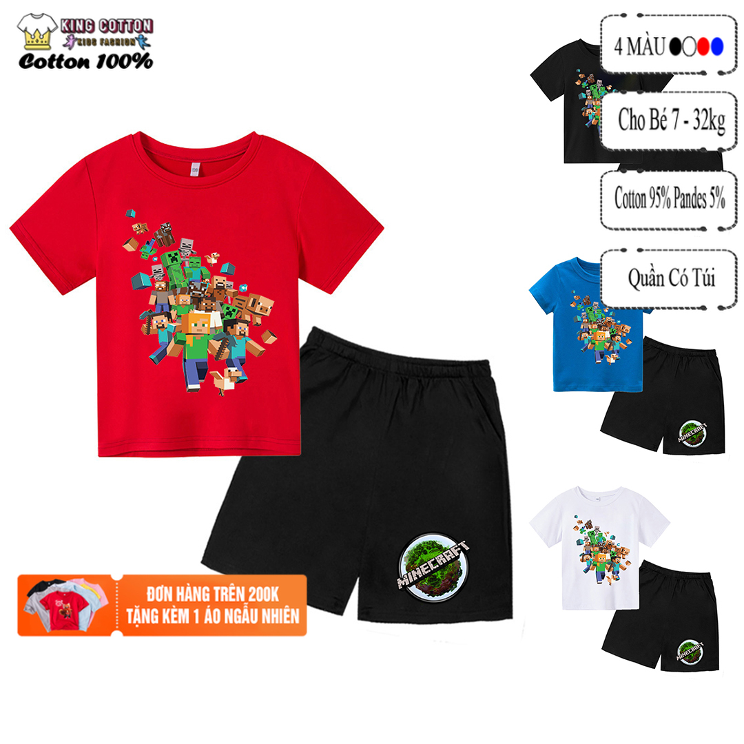 Áo Quần trẻ em Cotton game 4D 4 màu siêu cool , King Cotton
