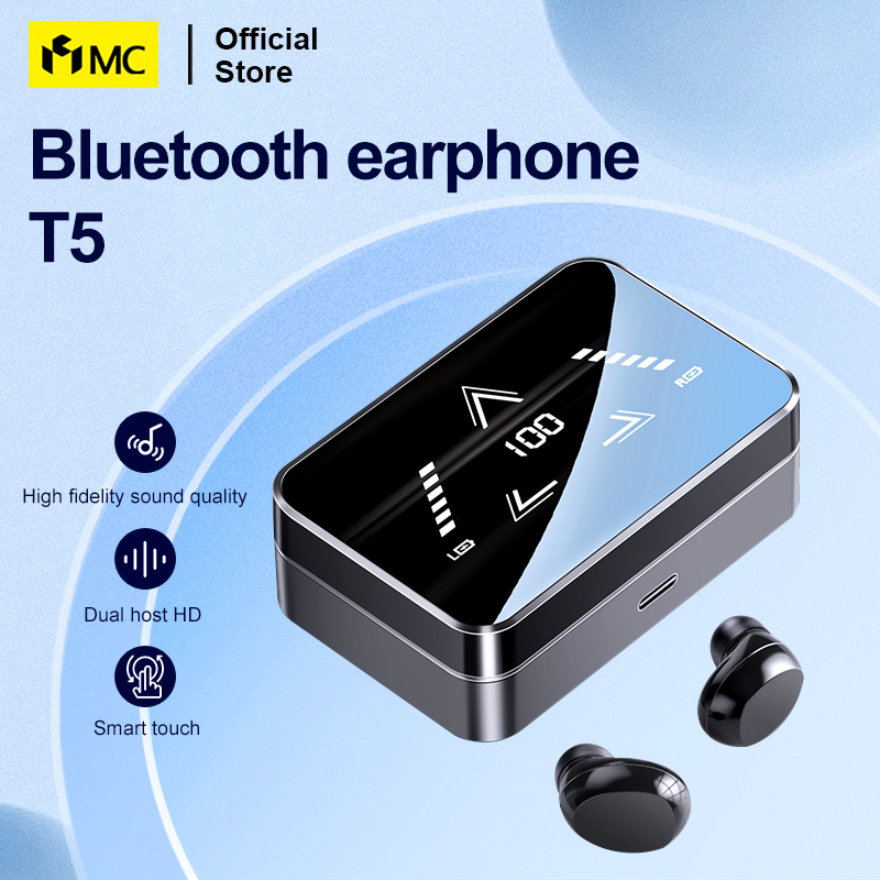 MC T5 Tai nghe không dây Bluetooth thời trang có tráng gương chống nước thumbnail