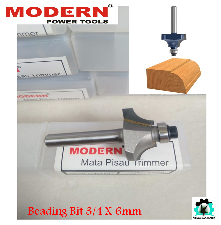 Mata Profil Beading Bit 6 mm Mata Pisau Trimmer Router Lis Pinggiran