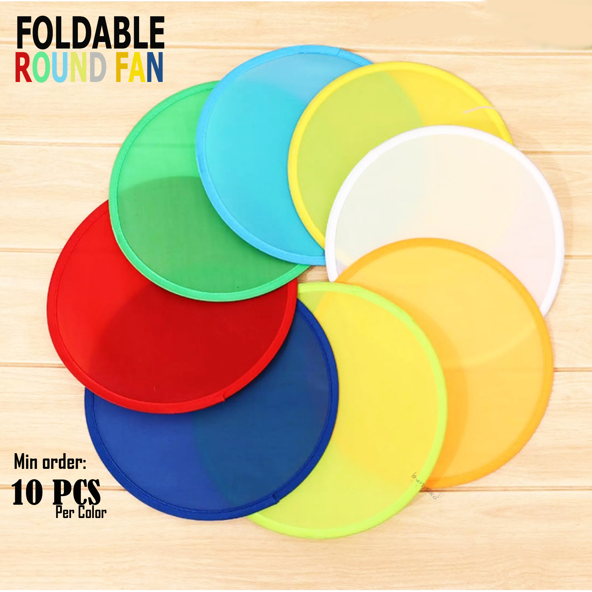 10PCS 1PC Foldable Round Fan Plain Full Colored Colorful Nylon Mini Round  Disc Folding Portable Pocket Frisbee with Pouch Storage Case Handheld  Twistable Circle Sublimation Hand Fans Paypay Pamaypay Printable Company  Events