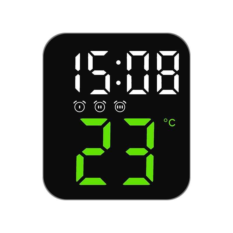 Electronic clock Creative temperature clock simple LED three sets of alarm clock porch wall clock multi-scene practical clock