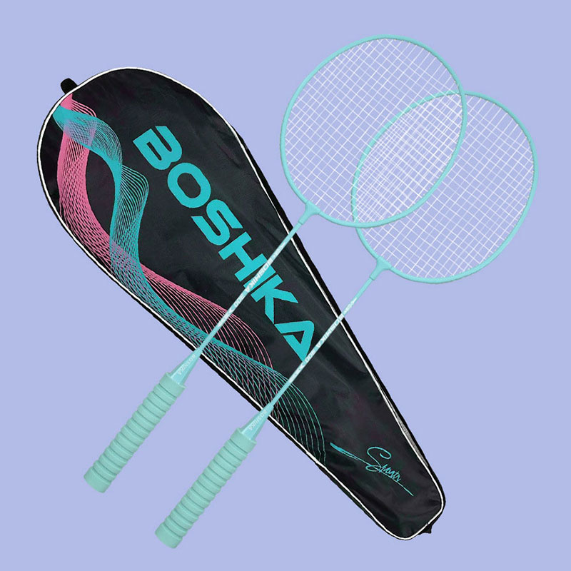 【Huieson】Badminton racket adult double racket set high-value macaron color sponge handle feather racket