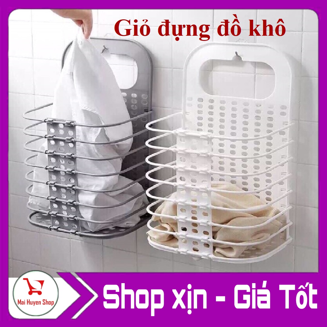 Giỏ Đựng Đồ Quần Áo Bẩn Kế Máy Giặt Gấp Gọn Treo Tường Tiện Lợi - Rổ Treo Tường Đựng Quần Áo Đồ Dùng Sinh Hoạt