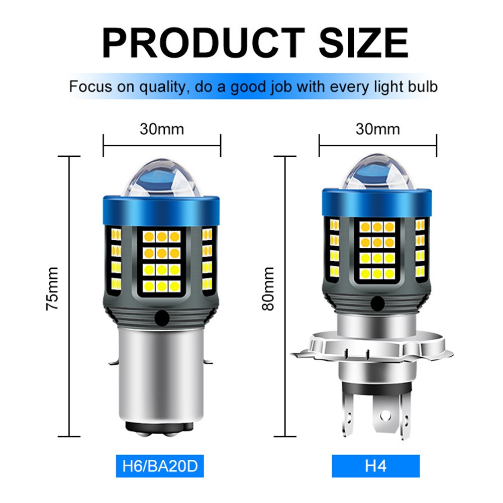 【URTrust】 LED Light Motorcycle Headlight Two-color Super Bright For Motorcycle H4 H6