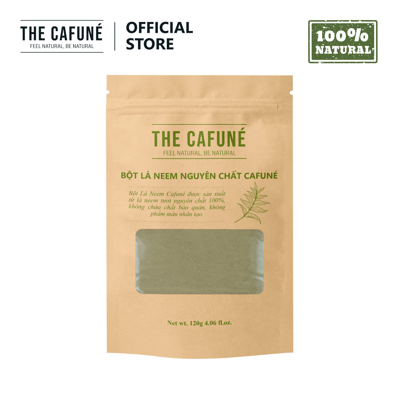Bột lá neem Ấn Độ Cafuné – hữu cơ nguyên chất 100% (60 Gram)