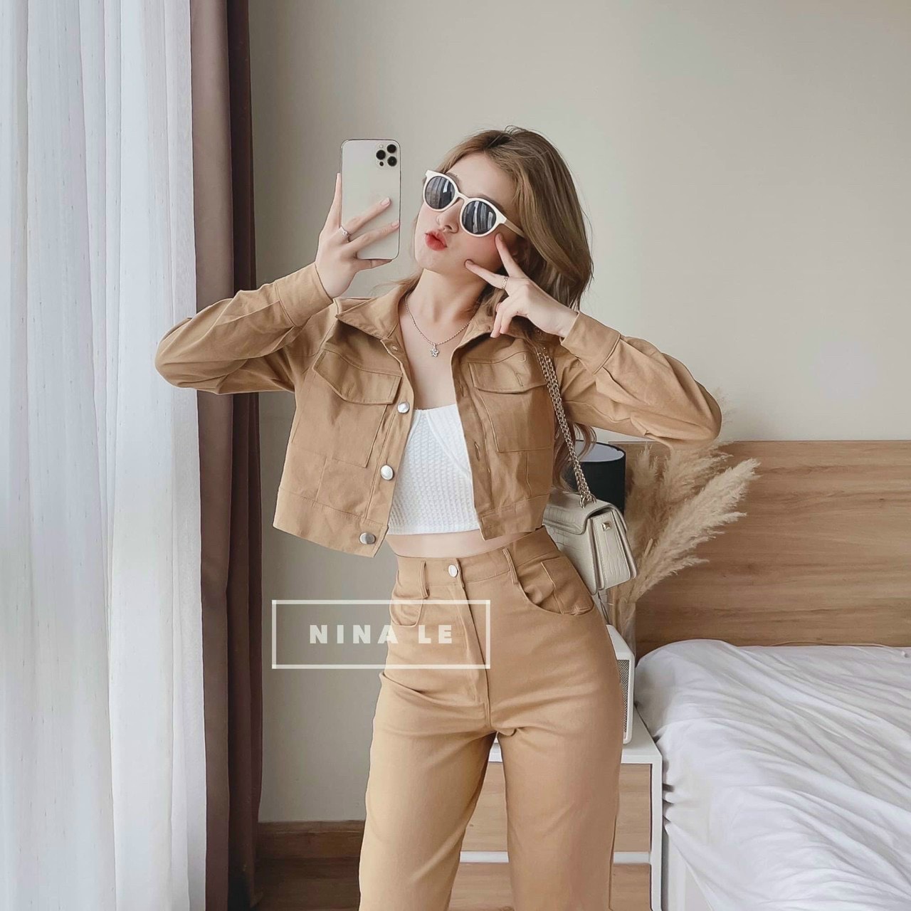 Set 3 món gồm áo vest, áo lót - quần dài công sở cao cấp sang chảnh