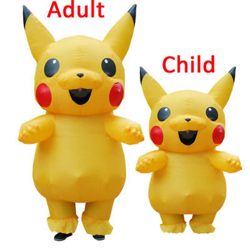 Pokemon Pikachu Jogo Roupas Infláveis, Bonecas, Fantasias Cosplay  Halloween, Performance de Festa, Adultos e Crianças - AliExpress