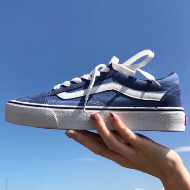 Giày vans xanh da trời dáng ulzzang